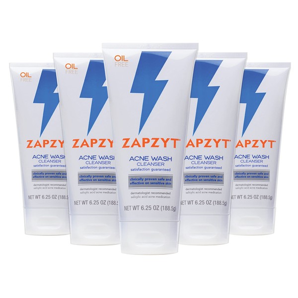 ZAPZYT Acne Wash with Salicylic Acid 6.25 oz (Pack of 5)
