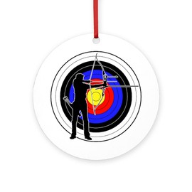 CafePress Archery & Target 01 Round 4" MDF Holiday Ornament