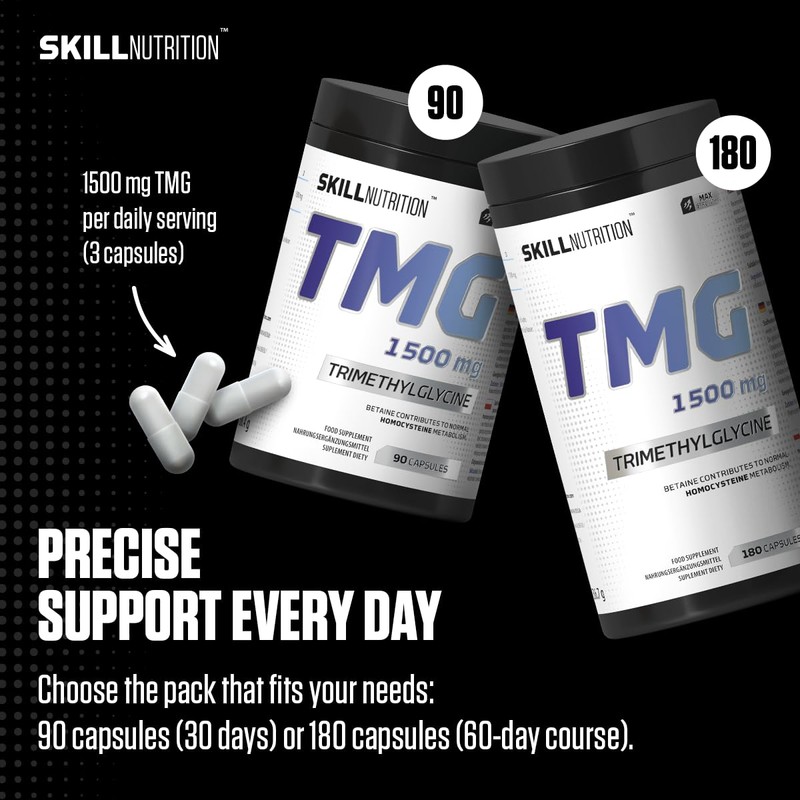 SKILL Nutrition TMG Trimethylglycine, 1500mg - 90 vegan caps