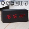 Lancoon Wooden Digital Clock - Multi-Function LED Alarm Clock with