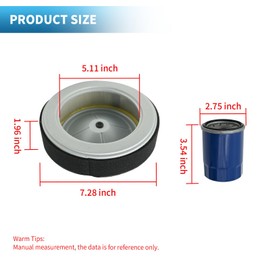 Anxingo 15400-PLM-A02 Oil Filter 17210-Z6L-010 Air Filter Kit Replacement for Honda GX630 GX660 GX690 Small Engine Lawnmower Parts