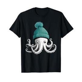 Cephalopod Octopus Lover Chilling in a Cap Novelty Apparel T-Shirt