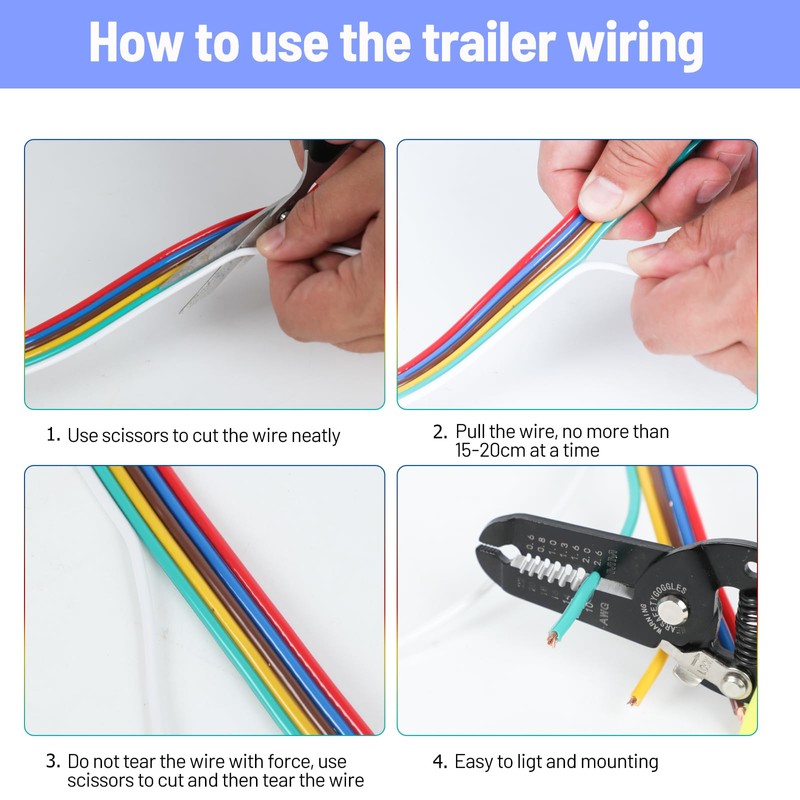 100FT 6 Wire Trailer Wire, 14 Gauge CCA Wishbond Color-Coded
