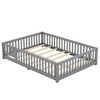 DNYN Full Size Floor Bed for Kids Bedroom,Solid Wood Bedframe