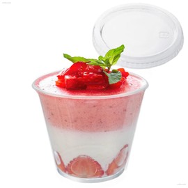 Shingi Heat Resistant Dessert Cups, Pudding Cups, Jelly Cups, 4.3 fl oz (110 cc) with Lid, Set of 50