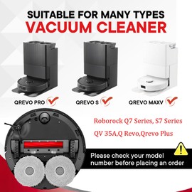 MIXEAL 6 Pack Rubber Brushes Replacement Parts Fit for Roborock Qrevo S/MaxV/Pro/Plus,Q Revo Series,S7 Series,Q7 Series,QV 35A Vacuum Cleaner