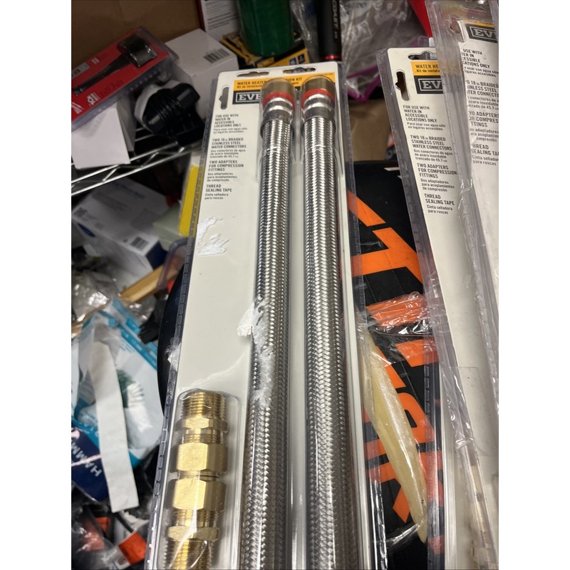 Everbilt Electric Water Heater Installation Kit Braided Stainless Steel 18"