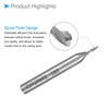 CoCud 2 mm Diameter 7mm Long 2-Blade Spiral End Mill