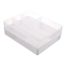 Ciieeo 2pcs Transparent Drawer Organizers Multi-function Storage Boxes for Home Organization for Desktop Clutter Cosmetic Stationery Classification Reusable Easy to Clean