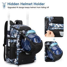 KAVIGOR Baseball Bag for Youth and Adult, Softball Backpack 40L Large Capacity, Bat Backpack with Shoes Compartment and Hidden Helmet Holder