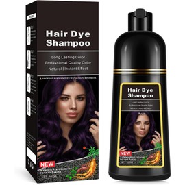 Hair Dye Shampoo,Black Hair Dye Shampoo，Champú Con Tinte Natural Para El Cabello，Champú para Teñir El Cabello Negro 3 en 1，Color Duradero, Apto Para Hombres Y Mujeres (500 Ml)