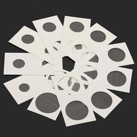 50 Pieces Cardboard Coin Flips 2x2 Holders Sleeves Storage for Pennies, Quarters, Stamp (5-25mm)