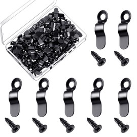 Hotop 50 Sets Metal Picture Frame Turn Buttons Fasteners with Screws, Turn Buttons for Picture Frames, Hardware Backing Clips for Hanging Photos Drawings Posters