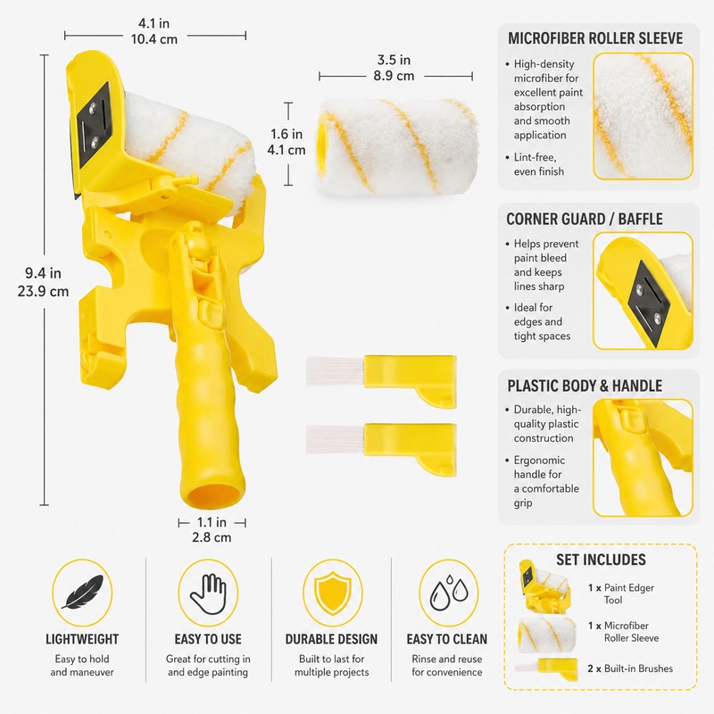 Paint Edger Roller for Wall Decorating – Adjustable Corner Guard