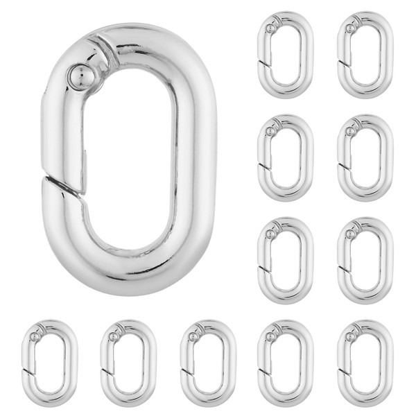 DEVPSISR 12Pack 5/8 Inch Small Carabiner Spring Hooks Metal Oval