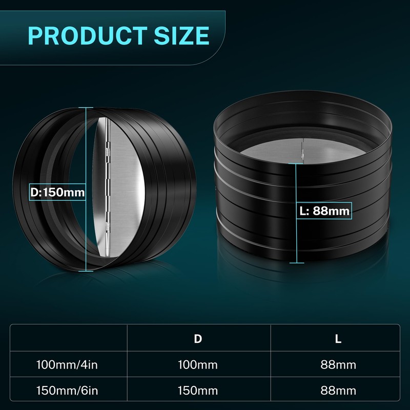 HG Power 150 mm / 6" Inch Ducting Pipe Connector
