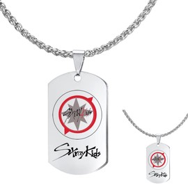 PQKL-party Stray Kids Necklace, Stray Kids Necklace, Stray Kids Chain Men, Stray Kids Style Necklace, Stray Kids Men's Pendant, Cartoon Necklace, Christmas Gift Necklace, with 68 cm Ball Chain, Zinc