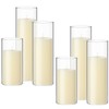 Shihanee Set of 6 Pillar Candles and Glass Cylinder Vases