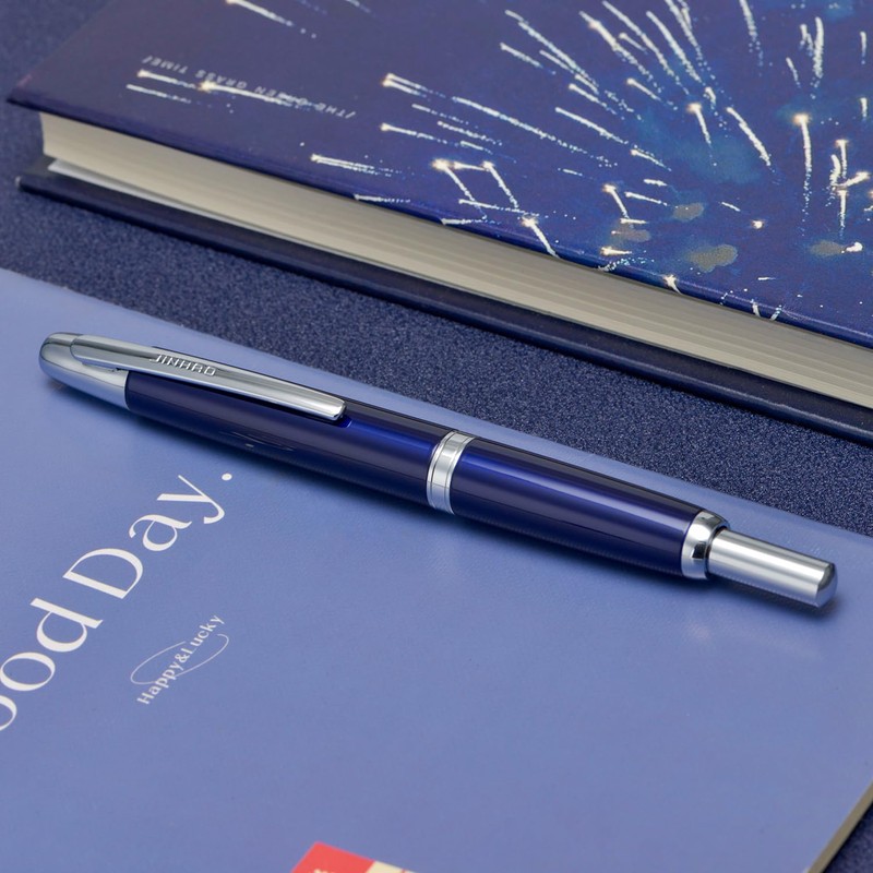 Wikult Jinhao 10 Press Fountain Pen with Box, Dark Blue