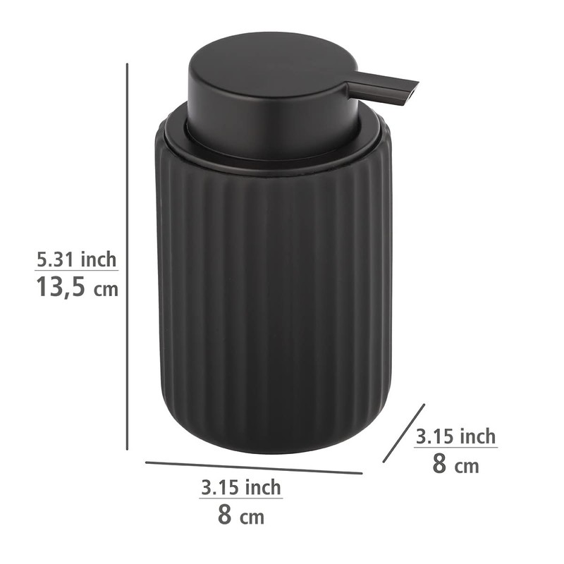 WENKO Belluno Liquid Soap Dispenser, Refillable Soap Dispenser Made of