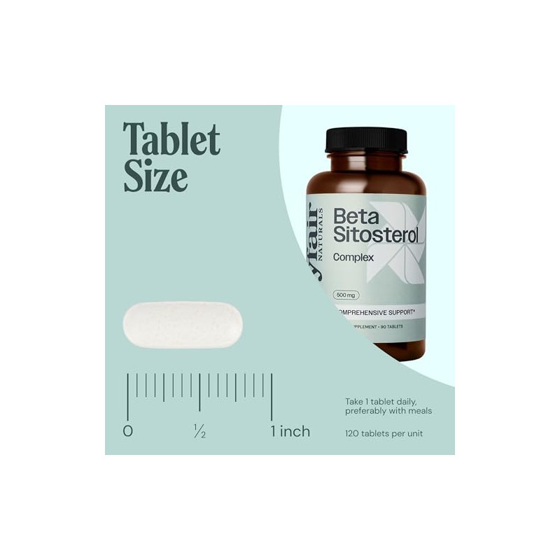 “Complejo Beta Sitosterol, 500mg, de origen vegetal, 90 tabletas, suplemento