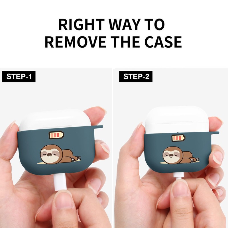 MAYCARI Cute Sloth Case for AirPods 3rd Generation with Keychain,