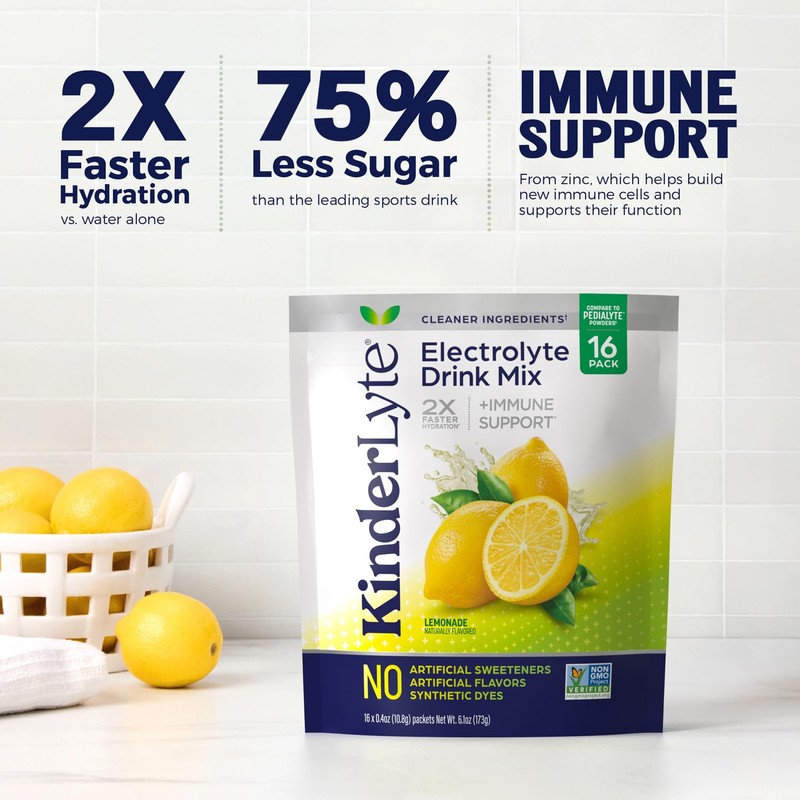 Kinderlyte Electrolyte Powder for Kids and Adults - Drink Mix