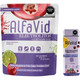 Polvo de Electrolitos y Aminoácidos Sin Azúcar Sobres con BCAA’s y L-Glutamina Hidratación Diaria y Recuperación Física Fórmula con Minerales Esenciales 14 Sobres Sabor Arándano Limón