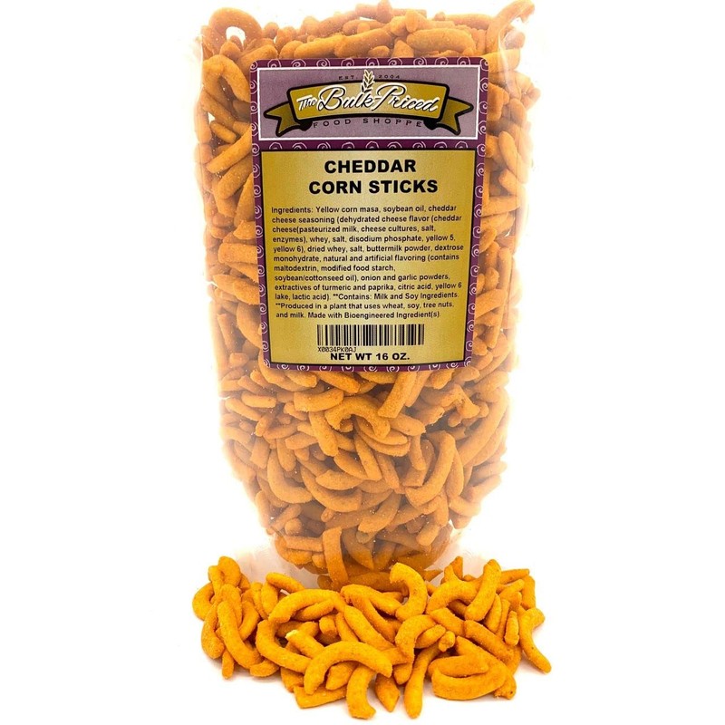 Cheddar Corn Sticks, Bulk Size, (1 lb. Resealable Zip Lock