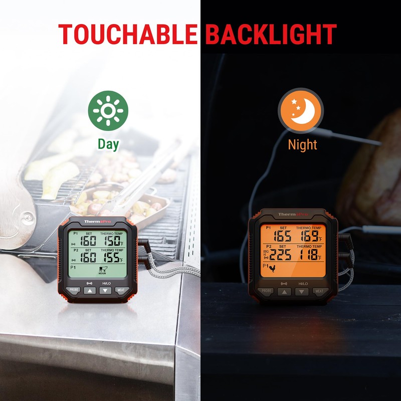 ThermoPro TP717 Digital Meat Thermometer for Grilling, Backlit Grill Thermometer