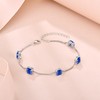 Inpasne Sapphire Bracelet for Women 925 Sterling Silver Princess Cut