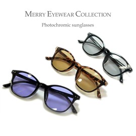 MERRY PLEASURE Dimming Sunglasses, Polarized Sunglasses, Men's, Women's, Date Glasses, Wellington, Square, Color, Light Color, Color Lens, DEMI x Lt.BROWN