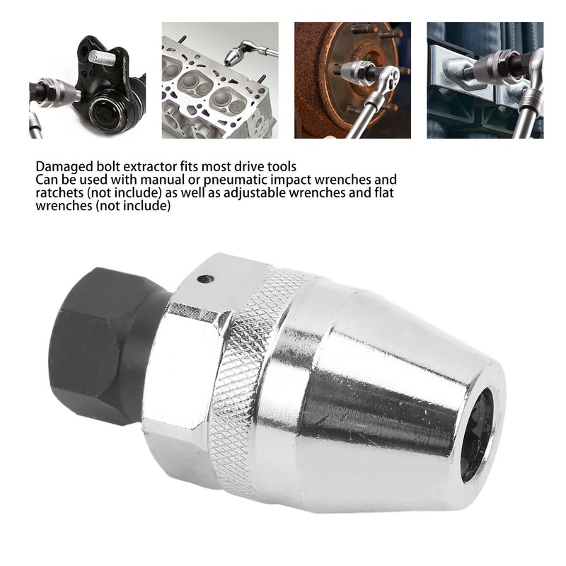 3/8in Drive Stud Extractor Tool, Steel Alloy Universal Broken Bolt