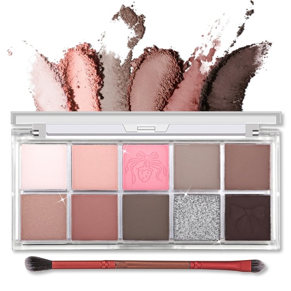 Erinde 10 Colors Eyeshadow Palette Makeup - Matte Shimmer Glitter