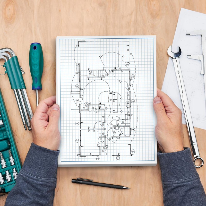Graph Paper Pad for Blueprint Drawings, Drafting, Engineering Drawing, and