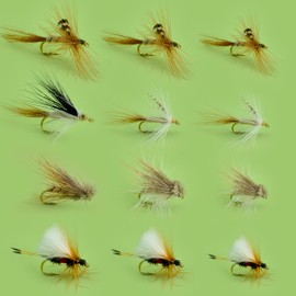 YAZHIDA Fly Fishing Fly Fishing Set Dry Fly Wet Nymph One Mini Fly Box (Elk Hair csddis/royal trude)