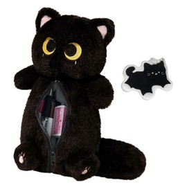 Pen Case, Cat Pen Case, Small Black Cat Pendant, Plush, Cat Pouch, Large Capacity, Cute, Animal, Cute Online, Popular, Birthday Gift, Black