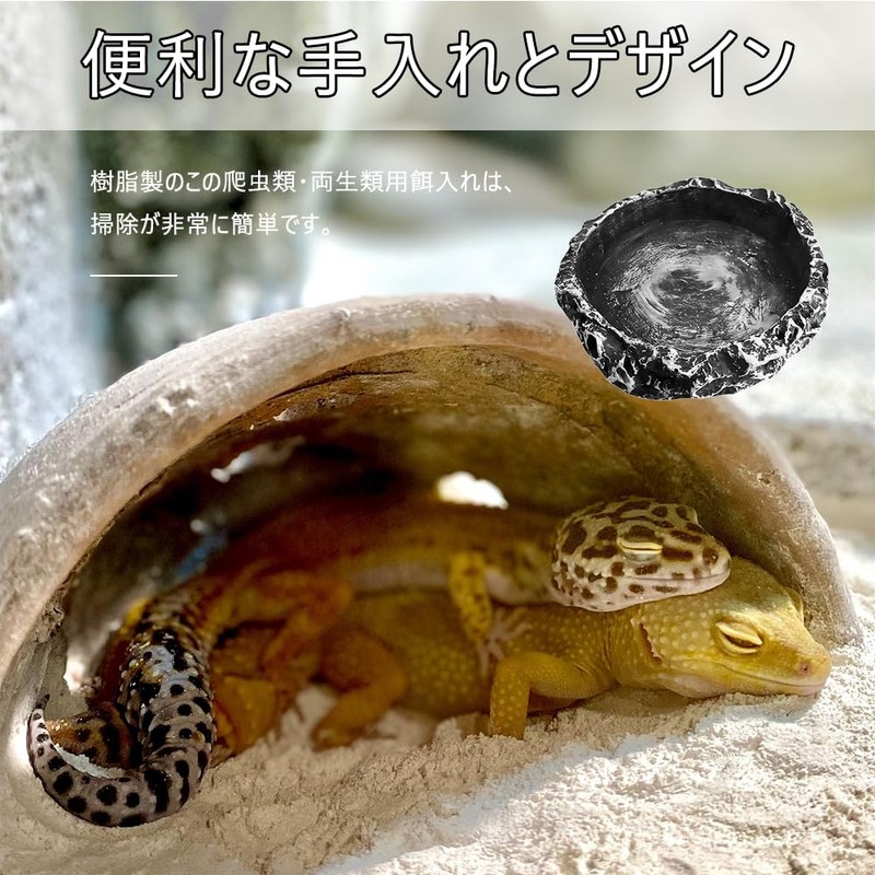 Reptile water bowl, natural rock design water tray, lizard, turtle,