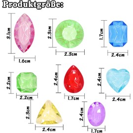 NISENTIA Diamonds Children, Pack of 64 Gemstones for Children, Acrylic, Large Gemstones Game, Colourful Crystals Children for Vases, Table Decoration, Children's Birthday Party