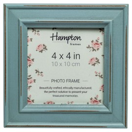Hampton Frames PALOMA Distressed Square Picture Photo Frame Blue 4x4 (10x10cm) PAL301944B
