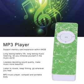 Portable MP3 Player, HiFi Lossless Sound MP3 Supports Up to 64GB Memory Card Long Time Playback (Green)