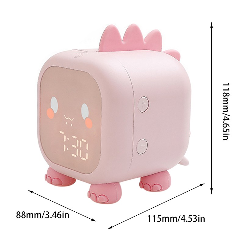 Kids Digital Alarm Clock Night Lights Sleep Trainier 2 Alarms