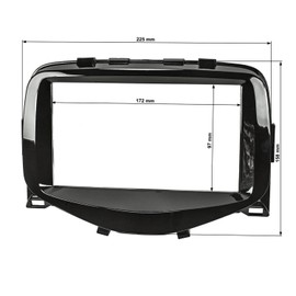 tomzz Audio 2455-003 Double DIN Radio Faceplate Compatible with Toyota Aygo Citroen C1 Peugeot 108 from 2014 Piano Lacquer Black