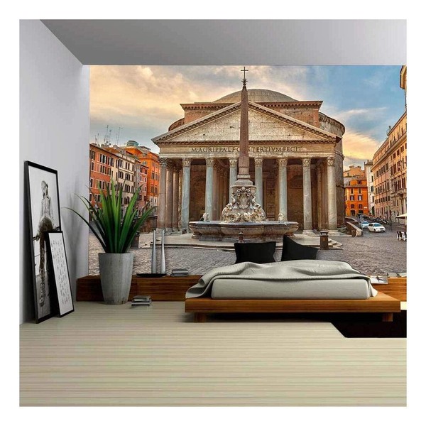 wall26 - Pantheon in Rome, Italy - Removable Wall Mural | Self-Adhesive Large Wallpaper - 66x96 inches