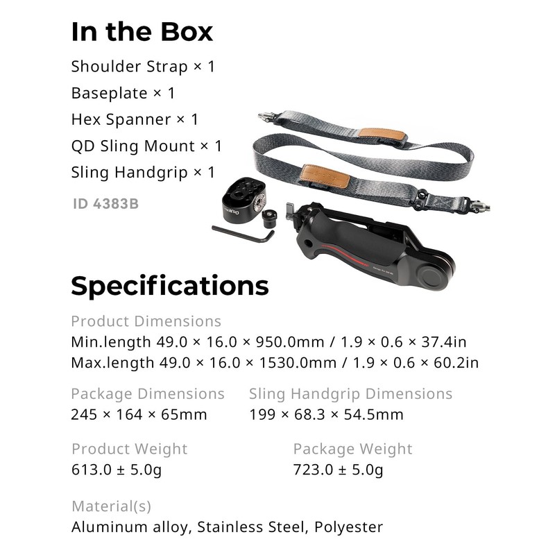 SMALLRIG Sling Handle Kit with Weight-Reducing Shoulder Strap for DJI