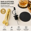 Wine Serving Set - Gold Tongs - Bottle Pourer -