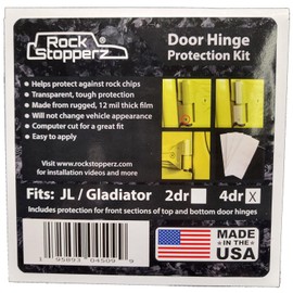 Door Hinge Protection Kit - Compatible with Jeep Wrangler JL/JLU/Gladiator - 2 or 4 Door (2019 - Current. Coverage for 5 Doors Total)