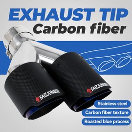 FAIZJUNBEN Carbon Fiber Exhaust TipDual exhaust tips with 2.5-inch inlet and 3.5-inch outletBrushed textured carbon fiber exhaust tip