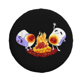Spare Tire Cover with Marshmallow Campfire Pattern Wheel Protectors Weatherproof Wheel Covers Universal Fit for SUV Rv Truck Travel Camper Trailers Accessories 17inch