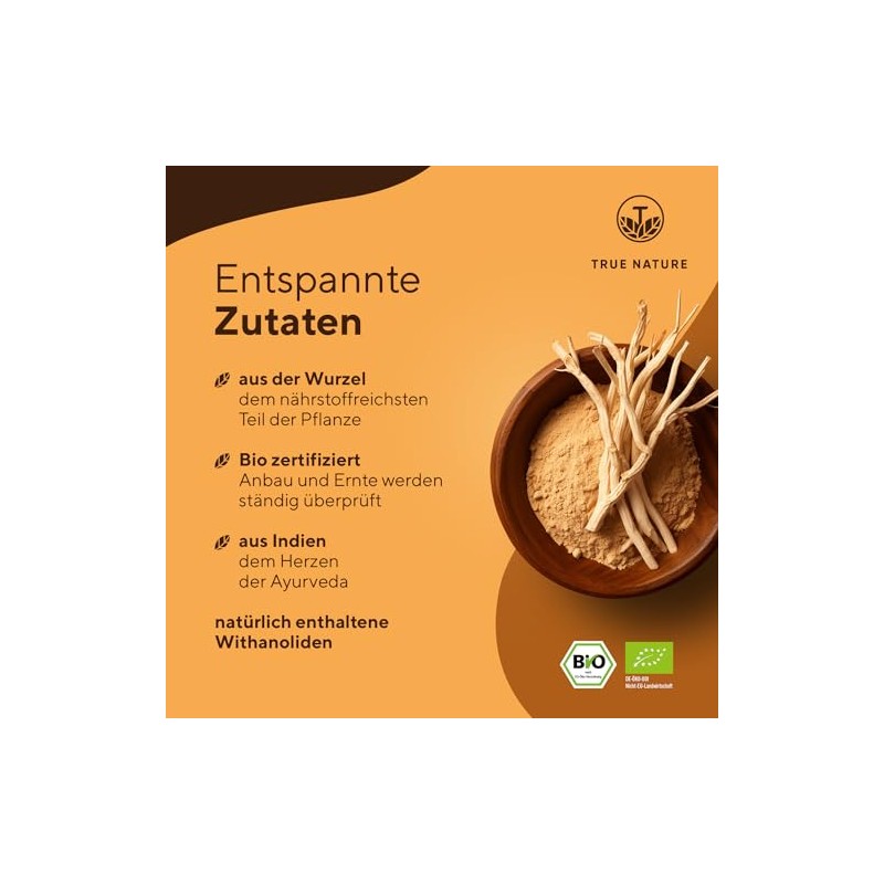 True Nature® Organic Ashwagandha, 360 Capsules, 500 mg
